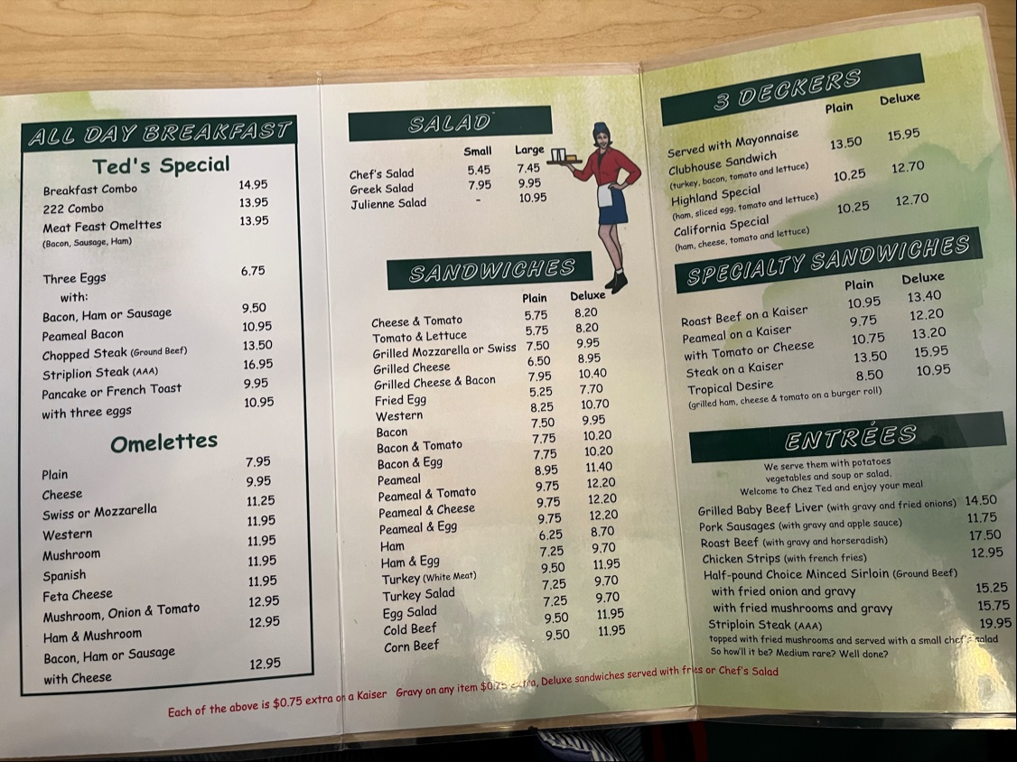 Menu Ted's Restaurant-1